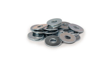 Obraz premium Metal washer isolated on a white background.