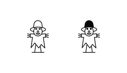 Scarecrow icon design with white background stock illustration