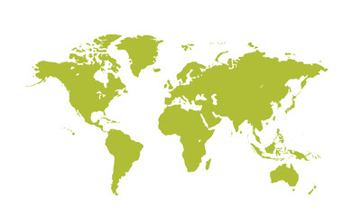 World map with modern color,isolated on white background for website layouts,background,education, precise,customizable,Travel worldwide,map silhouette backdrop,earth geography, political,reports