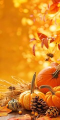 Crop yellow Background Thanksgiving Theme Photography Backdrops Holiday Card Thanksgiving Background Design Pumpkin Patch Fall Autumn Harvest Golden Field Squash 