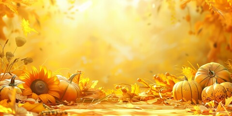 Crop yellow Background Thanksgiving Theme Photography Backdrops Holiday Card Thanksgiving Background Design Pumpkin Patch Fall Autumn Harvest Golden Field Squash 