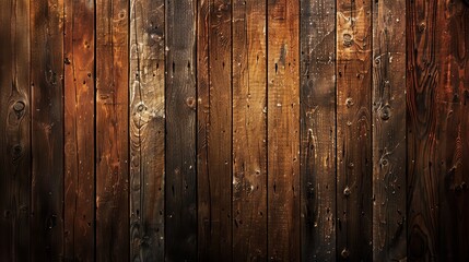 Rustic wooden wall texture with weathered planks and rich brown tones. Perfect for background or overlay.