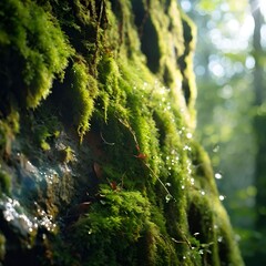 green moss covered with moss