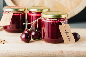 Homemade cherry jam.