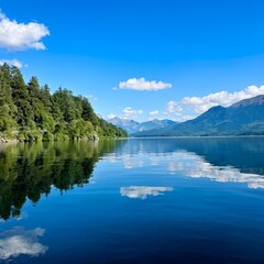 lake and mountains