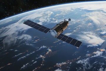 Obraz premium Satellite Orbiting Earth