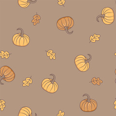 seamless pattern with pumpkins