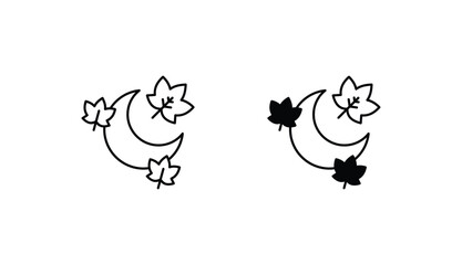 autumn night icon design with white background stock illustration