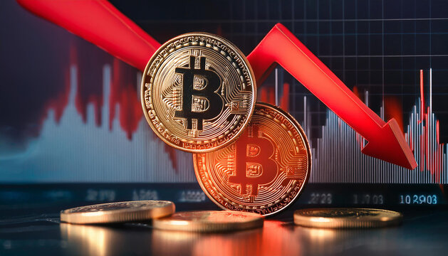 Konsep perputaran harga mata uang digital Bitcoin, pasar mata uang kripto