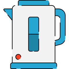 Water Kettle Illustration Flat Design Isolated on Transparent Background
