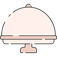 Food Cover Cloche Illustration Flat Design Isolated on Transparent Background