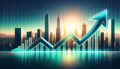 bitcoin graph rising sharply with green arrow