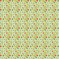 Seamless pattern of different fruits isolated on background. Summer pattern design.