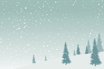 Winter Landscape background vector, snow background