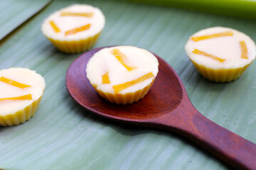 Egg custard with pumpkin dessert