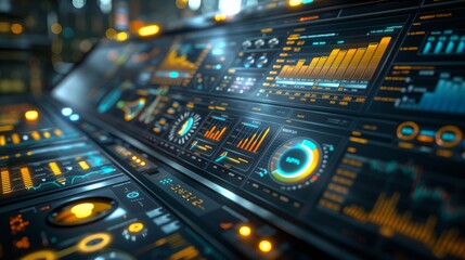 Obraz premium A Close up View of a Computer Screen With Various Graphs and Charts on It - Generative AI