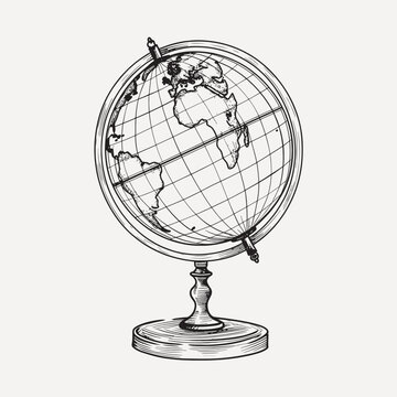 Vintage globe illustration for decor