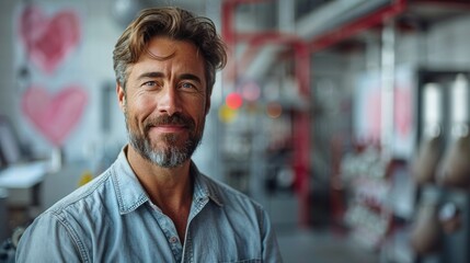 Obraz premium Hardhat Engineer Portrait on Pink Background for Labor Day Celebration - AI Generated Image