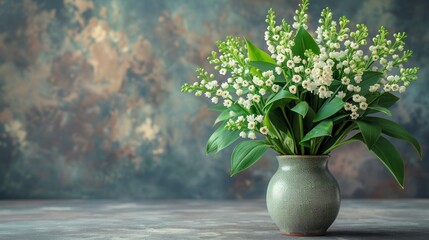 May Day Celebration: A Bouquet of Lily of the Valley in a Vase