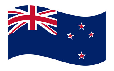 Wavy flag of New Zealand, isolated on transparent background. Vector illustration © Natali2510