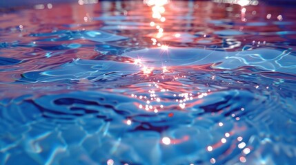 Vibrant Summer Pool Fun: Energetic Jumping and Splashing with Red, White, and Blue Reflections for Memorial Day, 4th of July, and Labor Day - Created with Tools