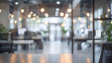 Abstract blurred office interior room. blurry working space with defocused effect. use for background or backdrop in business concept