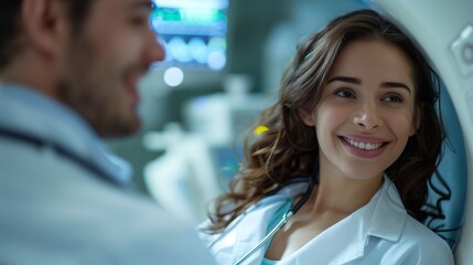Fototapeta premium portrait of a doctor woman in the hospital