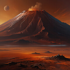 Mars in Focus: The Visual Impact of Olympus Mons on a Massive Canvas