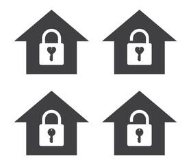 house with padlock key heart shape