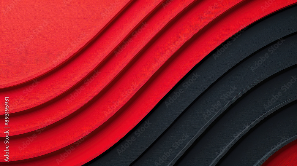 Poster abstract red and black layered background with wavy lines creating a modern and dynamic design. perf