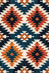 Geometric tribal pattern in vibrant colors. Traditional motifs with dynamic shapes create an eye-catching design. Perfect for backgrounds, textiles, and art.