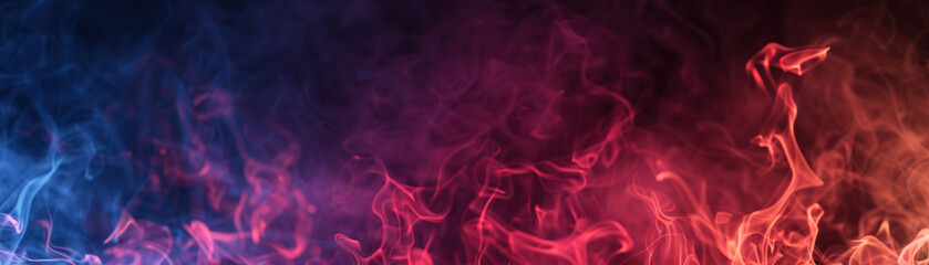 Obraz premium Vibrant red and blue smoke swirls together, creating a visually striking and dynamic background perfect for various creative projects and designs.