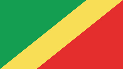 Official vector flag of Republic of the Congo. Illustration eps10.