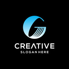 Abstract modern logo design concept with black background vector