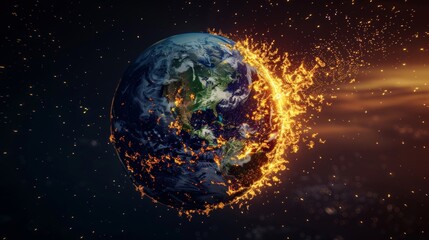Obraz premium The picture shows the greenhouse effect. It's when the Earth's atmosphere traps heat from the sun, making the planet warmer. This can cause pollution and climate change.