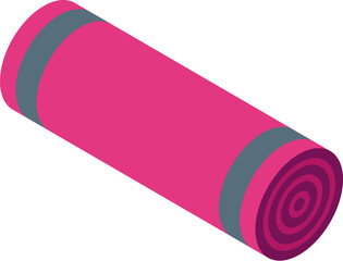 Pink yoga mat rolled up, promoting relaxation and healthy lifestyle through exercise