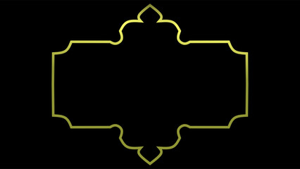 Gold frame vector isolated on black