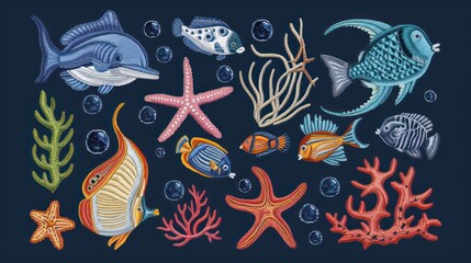 Embroidered Underwater Paradise