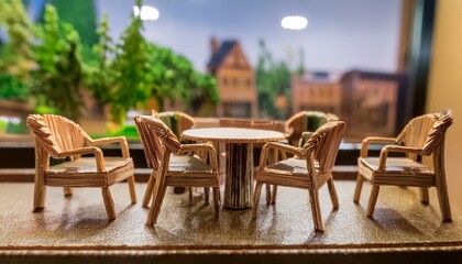 분위기 좋은 레스토랑 카페 테이블 미니어처