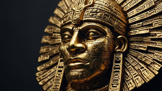 golden inca mask