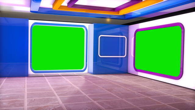 virtual studio professional look for news green scen