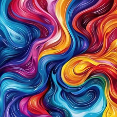 Abstract colorful swirling vibrant pattern with fluid shapes and dynamic movement. Perfect for creative backgrounds and artistic designs.