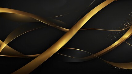 Luxury abstract background with golden lines on dark, modern backdrop concept 3d style. Illustration from vector about modern template deluxe design.