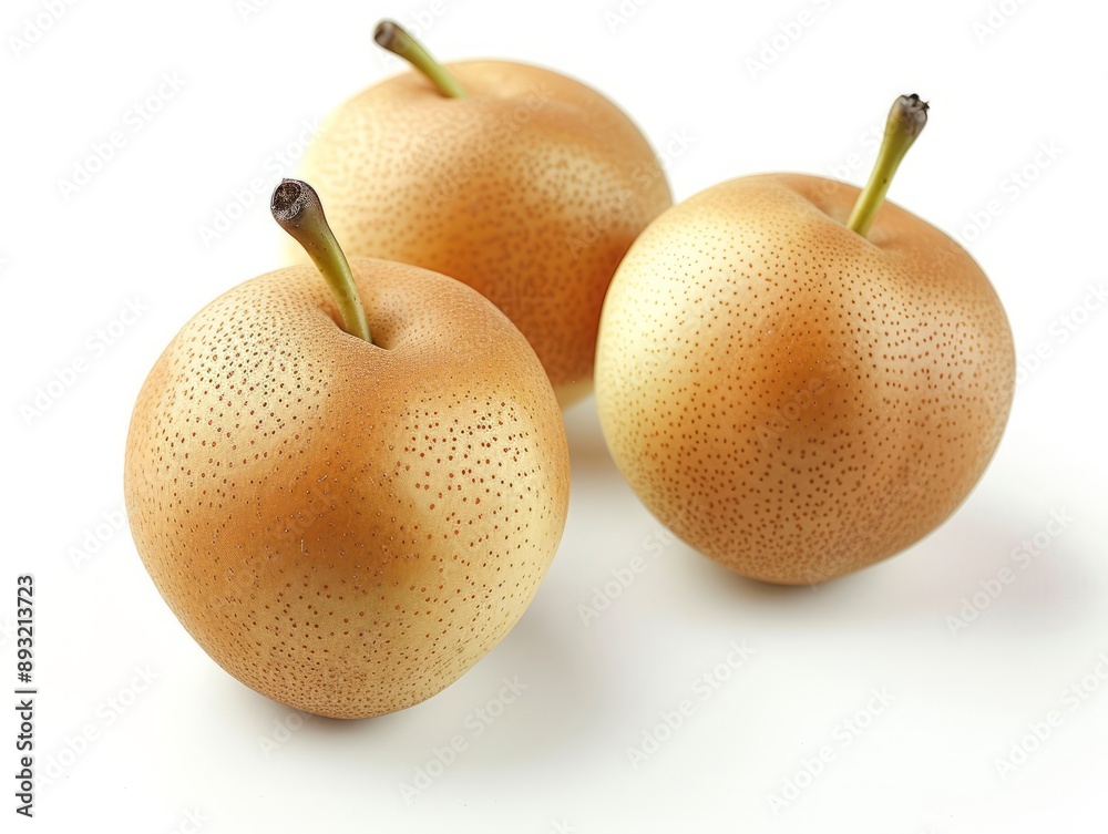 Canvas Prints Juicy Asian Pear in a Clean White Setting