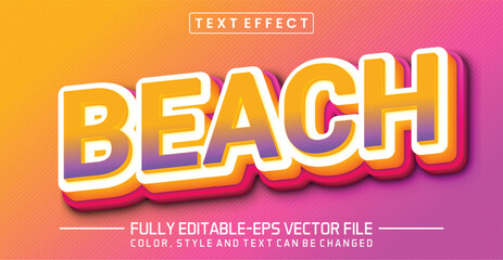 Beach font Text effect editable