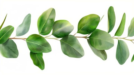 Obraz premium Delicate watercolor artwork showcasing a eucalyptus branch, bringing a touch of natures beauty to any space.