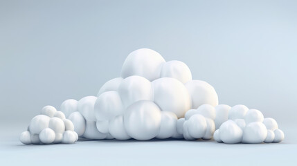 A vibrant collection of fluffy clouds in 3D, perfect for creative projects against a clean background. Ideal for your designs