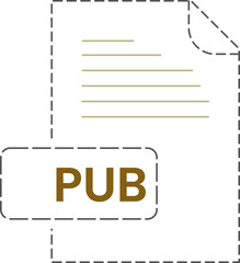 PUB   icon black rounded dashed outline