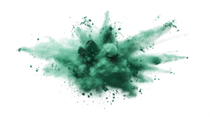 Dry Soil explosion with dirt and cloud smoke. Isolated on white background. Dirty ground abstract spread with flying particles