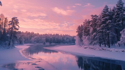 Frozen River Landscape